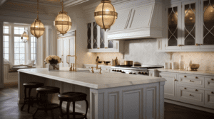 A kitchen with great lighting