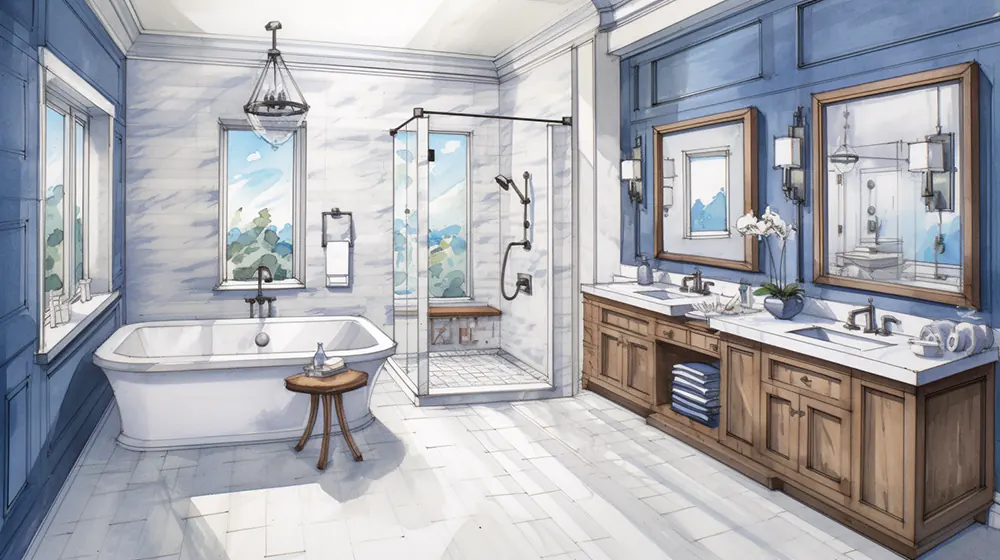 The blueprint for a bathroom remodel