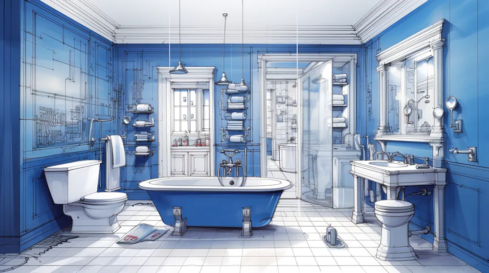 The layout of a bathroom