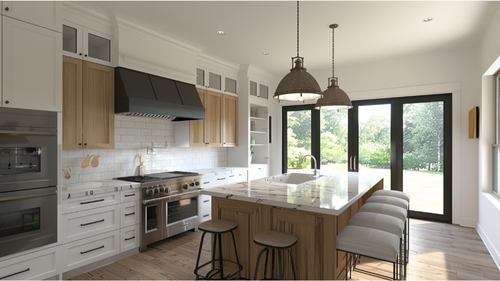 An example of efficient kitchen work zones