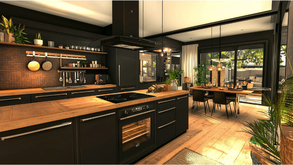 kitchen island with stove